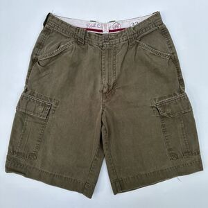 Red Camel Cargo Shorts Mens Size 33 Green Draw String Utility Fading‎ Distressed